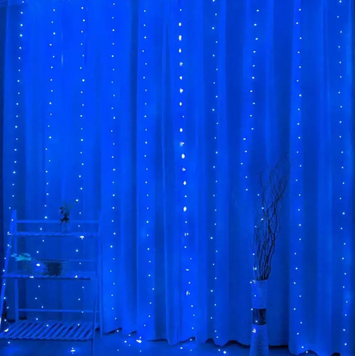 Штора роса USB, 3х3 метра, 300 LED, Синий 0020 фото