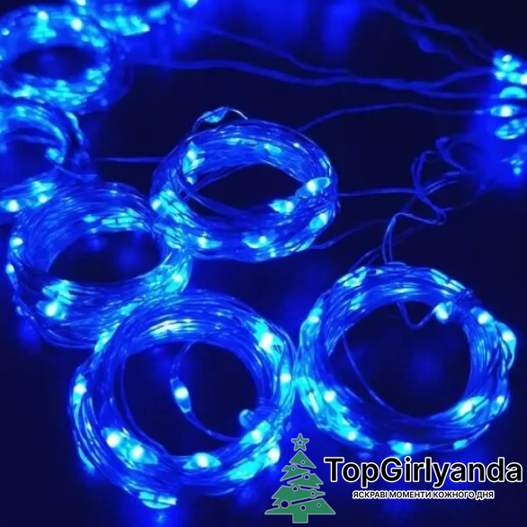 Штора роса USB, 3х2 метра, 200 LED, Синий 0093 фото