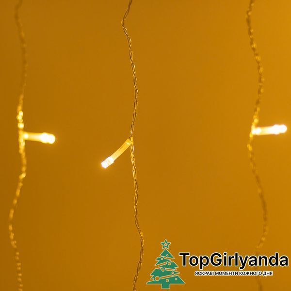 Штора-LED, от сети, 3х2 метра, 200 LED, Теплый белый 0008 фото