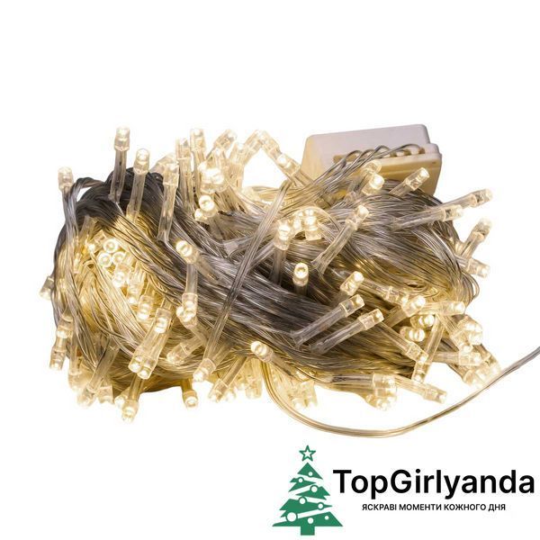 Гірлянда Нитка 300 LED, 16 метрів прозора, Теплий білий W300LEDY фото