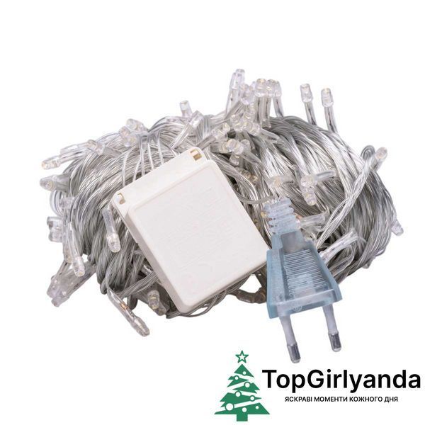 Гірлянда Нитка 300 LED, 16 метрів прозора, Теплий білий W300LEDY фото