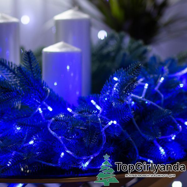 Гірлянда Нитка 300 LED, 16 метрів прозора, Синій W300LEDBL фото