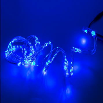 Конский хвост USB, 200 LED, 8 режимов, пульт ДУ, 10 нитей, 2 метра, Синий 0097 фото