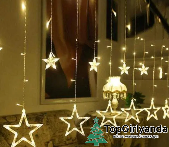 Звездопад, 144 LED, от сети, 8 режимов, Теплый белый 0064 фото